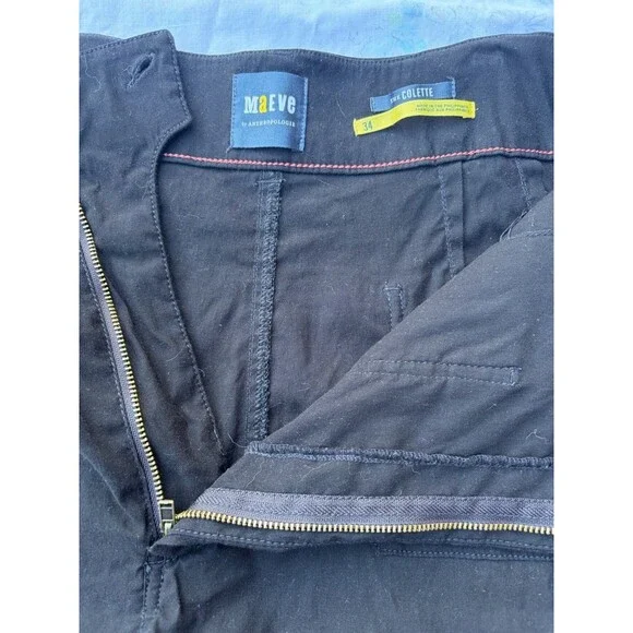 Maeve Pants Womens 34 Black Linen Blend The Colette High Rise Wide Leg Trousers - Picture 3 of 13